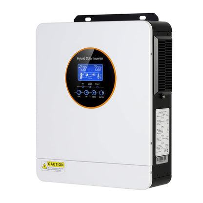 AuraSolar Hybrid Solar Inverter, 3000W 24V DC to 120V AC Pure Sine Wave Power Inverter, 80A MPPT Solar Charge Controller, for Off-Grid Home RV, Supports Battery-Less or Lead Acid/Lithium Battery