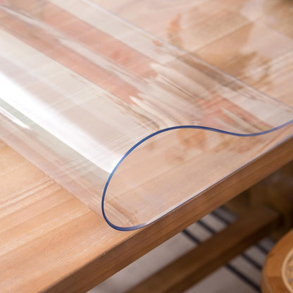 Whirltique Round Clear Table Protector, 47" Round, 1.5mm Thick, Clear Vinyl Table Cover, Scratch Resistant, Dining Room Table Top Protector
