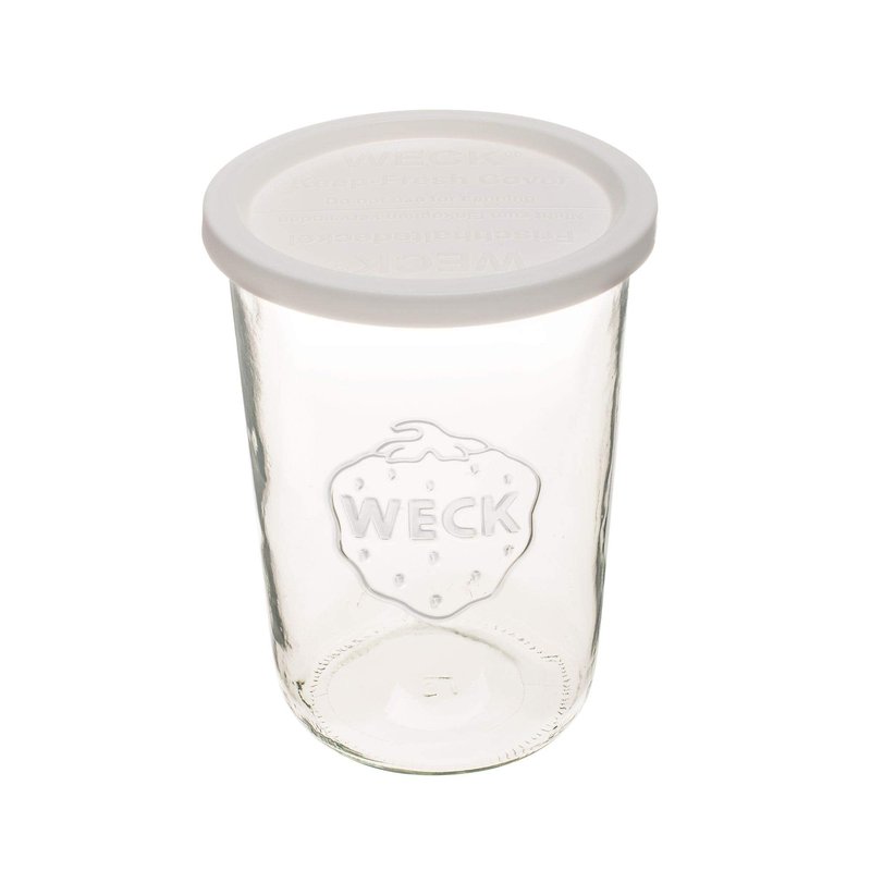 Weck Canning Jar 743-3/4 L Weck Mold Jars made of Transparent Glass - Eco-Friendly Canning Jar - Food Storage Containers with Lids Airtight – 1 Jar with Keep Fresh Cover