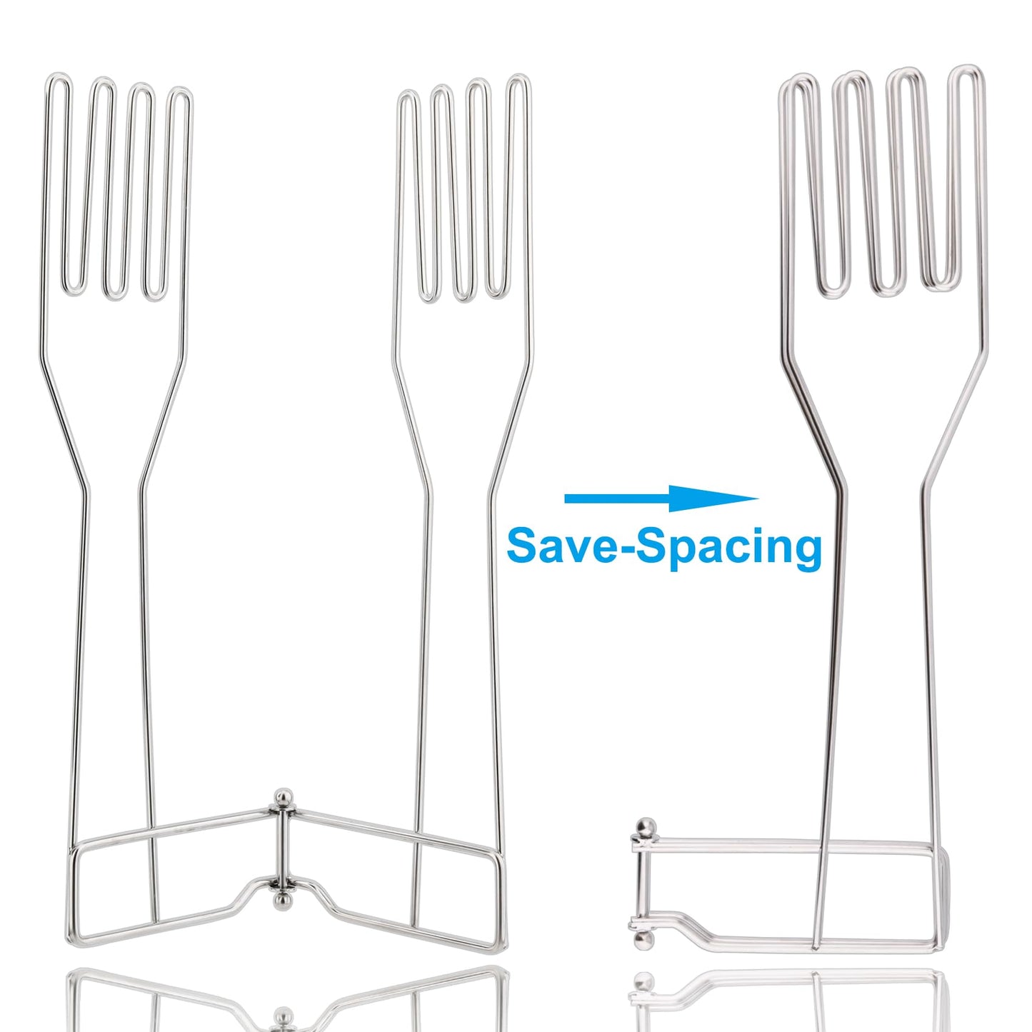 LEKUSHA Stainless Steel Dish Gloves Holder, Space-Saving Drying Rack, Silver