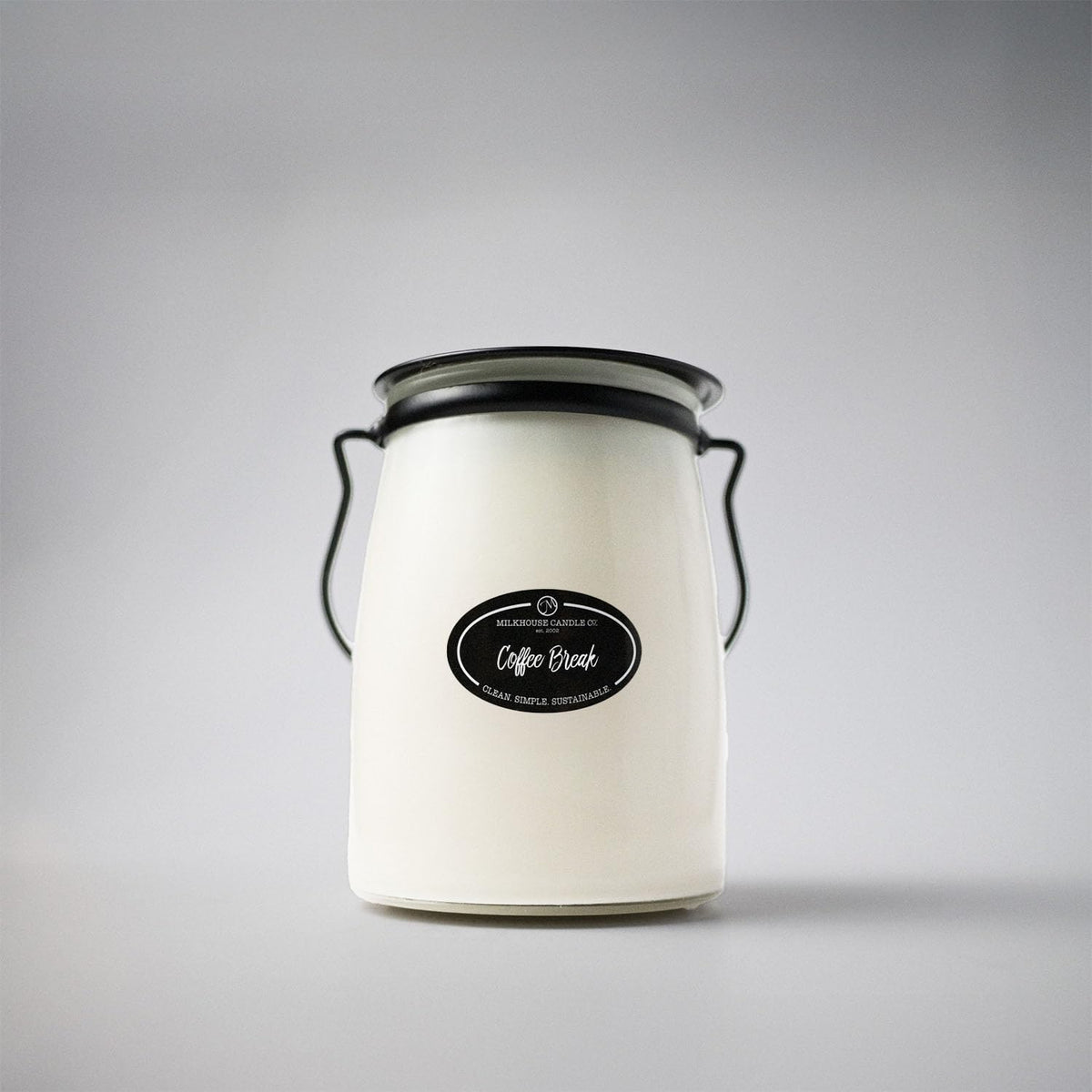 Milkhouse Candle Company Coffee Break Soy Candle - Fresh Brewed Coffee | Roasted Beans | Sweet Cream Scented - 22 oz Butter Jar with Lid, 120+ Hour Burn Time, Made in the USA