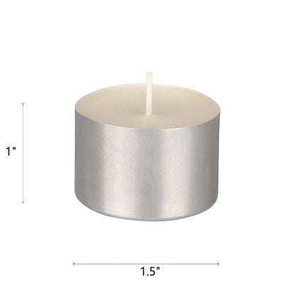 Mega Candles 100 pcs Unscented Jumbo Ivory Tea Lights Candles, Pressed Wax Candle 8 Hour Burn Time, Home Décor, Wedding Receptions, Occasions, Festivities, Events, Meditations, Prayers, Vigil, Altar