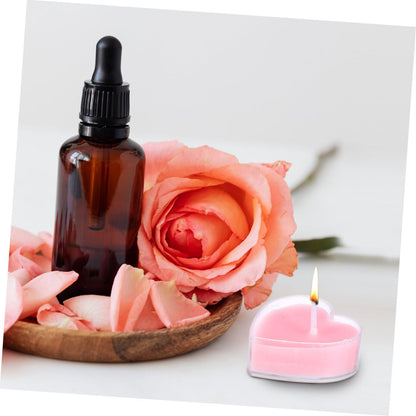 Baluue 9Pcs Heart Shape Scented Candles Romantic Proposal Tea Lights with Fresh Rose Eco Friendly Soft Glow for Wedding Home Decoration and Valentines Day Gift