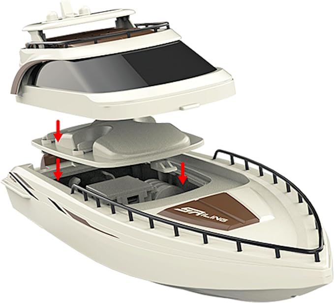 POCO DIVO Luxury Modern Yacht 1/28 RC Boat 2.4Ghz Radio Remote Control 15” Sailing Cruise Pool Lake Pond Dual Motors 15kmph Speed Ship Deluxe Gifts Adults Water Fun Voyage