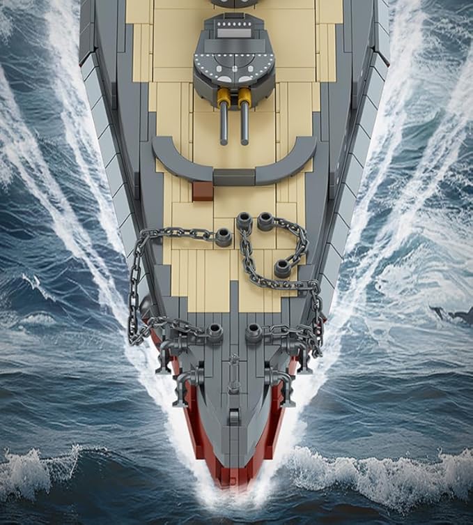 Queen Elizabeth Class Battleship Building Blocks Set MOC Military Warship Model Bricks Building Kit Compatible with Major Brands - 2277 Pieces