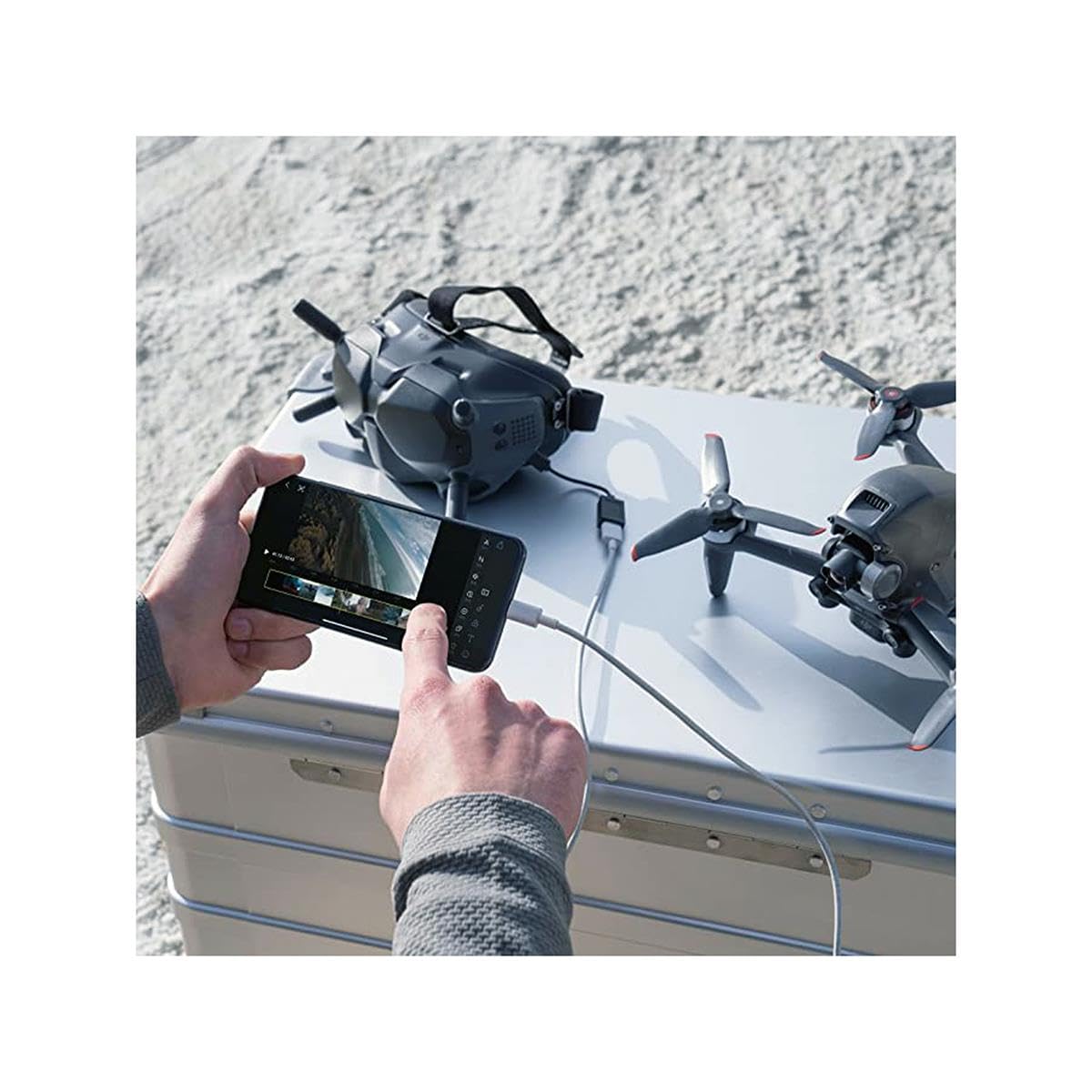 DJI FPV Combo (Goggles V2), First-Person View Drone with 4K Camera, S Flight Mode, Super-Wide 150° FOV, HD Low-Latency Transmission, FAA Remote ID Compliant