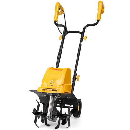 IncwBo Garden Rototiller 12-Inch 10.5-Amp Corded Electric Tiller/Cultivator, Adjustable Wheels, 8-Inch Tilling Depth, Powerful and Lightweight Tiller