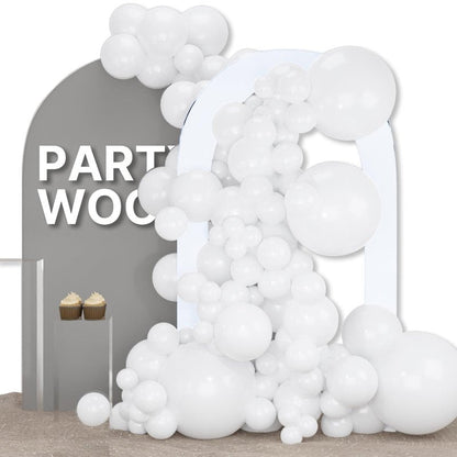 PartyWoo White Balloons 155pcs Different Sizes Pack of 18 12 10 5 Inch Matte White Latex Balloon Arch Kit Garland for Wedding Bridal Graduation Baby Shower Birthday Party Decorations White-Y13