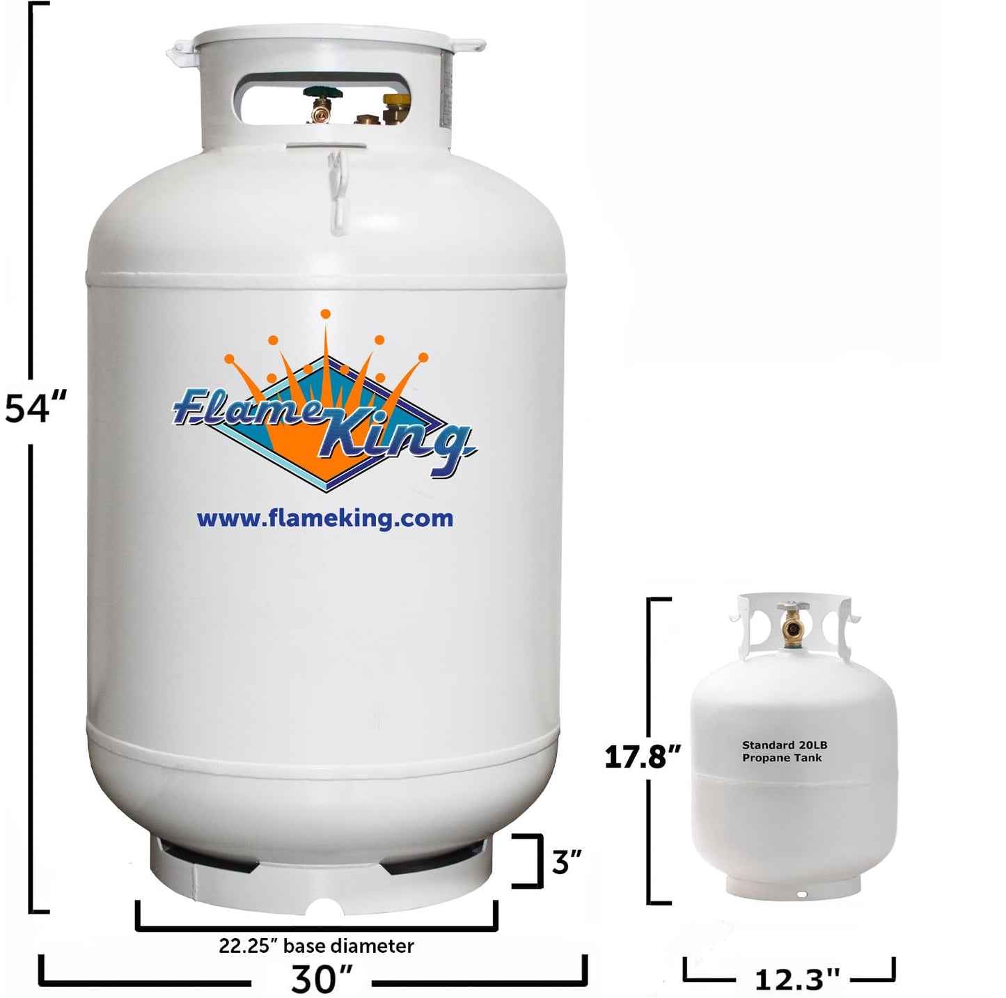 Flame King YSN420ASME 420LB (120 Gallon) ASME Vertical Steel Propane Tank, White