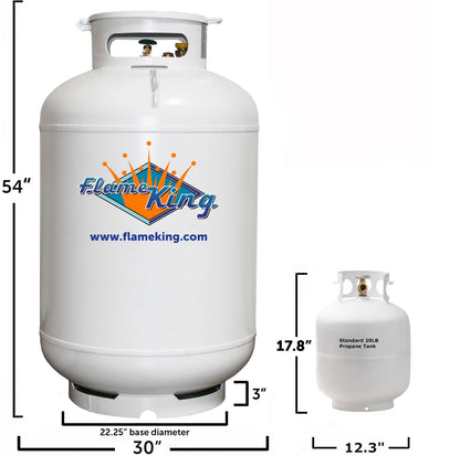 Flame King YSN420ASME 420LB (120 Gallon) ASME Vertical Steel Propane Tank, White