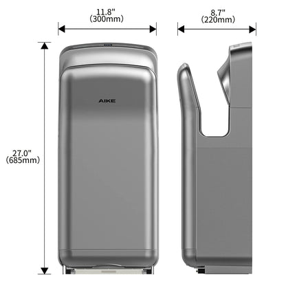 AIKE HEPA Filtered Vertical Hand Dryer Premium, 110-130V Silver Model AK2005H