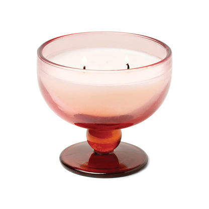 Paddywax Scented Candles Vintage Glass Aura Collection Soy Wax Blend 2-Wick Candle, 6-Ounce, Saffron Rose