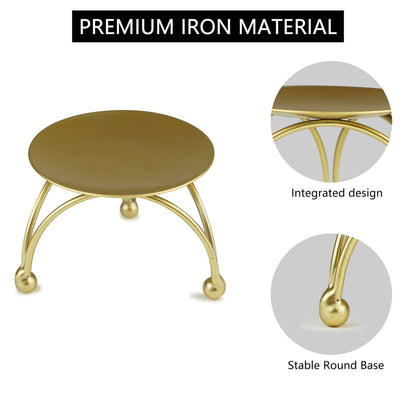 Round Metal Tea Light Candle Holder, Bronze Finish, 3 Inch Diameter, Decorative Stand with Ball Feet