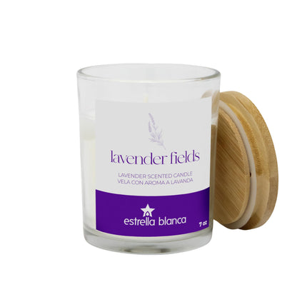 Estrella Blanca Lavender Fields Candle 7oz – Best Smelling Soy Candle, Non Toxic, Long Lasting, Gift for Women, Natural Soy Wax, Home Decor & Spa Ambience, Aromatherapy, Relaxing Home Scent