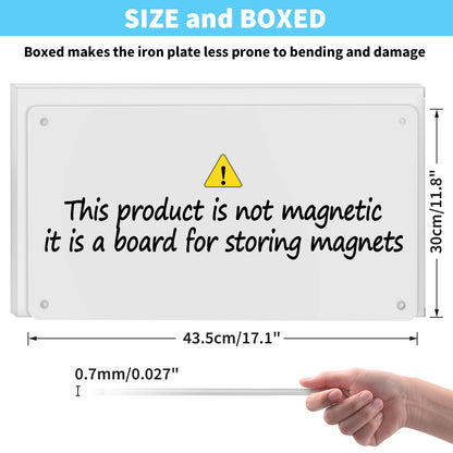 17.7" x 11.8" 2 Pack White Metal Magnetic Board - Magnet Bulletin Board to Display Magnetic Letters Numbers Animal, Poetry, Spice Jars, Notes, Photos, Suitable for Wall, Refrigerator, Cubicle