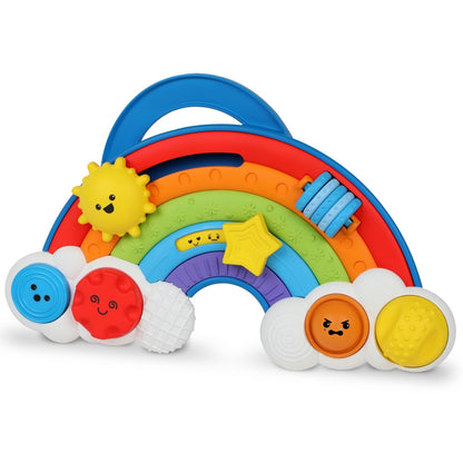 Learning Resources Rainbow Busy Board - Montessori Busy Board, Toddler Sensory Toys, Boy and Girl Travel Toys for Toddlers, Fine Motor Toy, Sensory Toddler Travel Activities, Educational Gifts