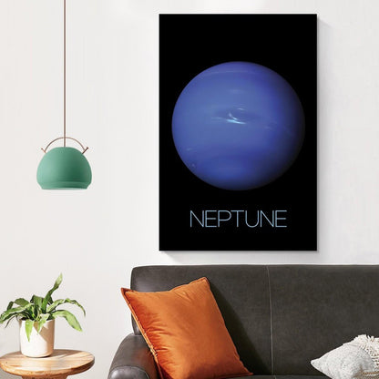 XIAOLOUTINYU Solar System Canvas Wall Art - Neptune Planet Space Poster for Kids Room Bedroom Classroom, STEM Educational Astronomy Decor, Science Gift for Boys Girls Teens, 16x24 Inch Unframed