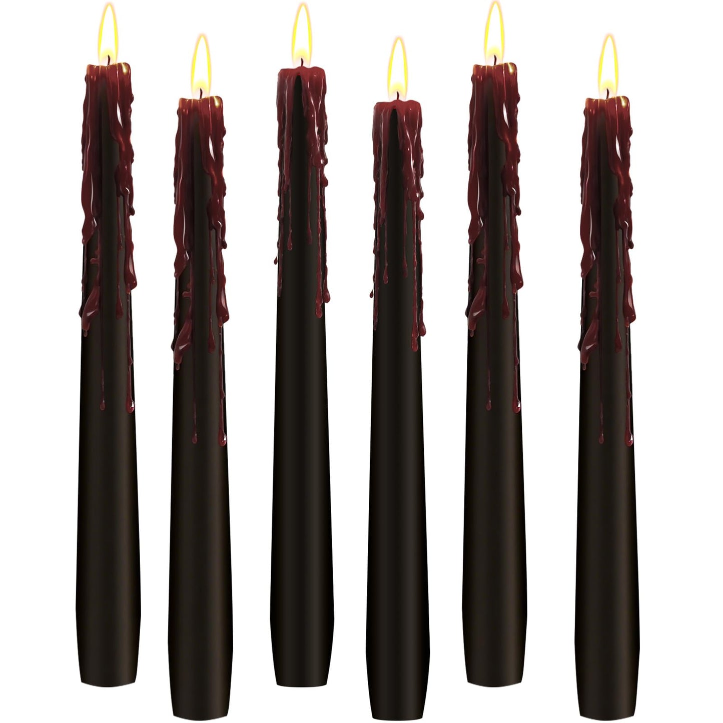 Black Taper Candles, 6 Pack 10In Black Candlesticks Unscented Tapered Candle Sticks for Home Decoration, Holiday Tables, Weddings, Restaurants & Business Events