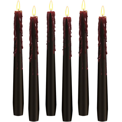 Black Taper Candles, 6 Pack 10In Black Candlesticks Unscented Tapered Candle Sticks for Home Decoration, Holiday Tables, Weddings, Restaurants & Business Events