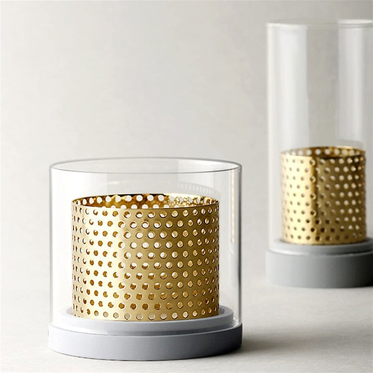 Candle Sconces Aromatherapy Candlestick Table Center Decorative Glass Candle Holder High Temperature Resistant Candle Stand/Display Candelabra (Size : B)