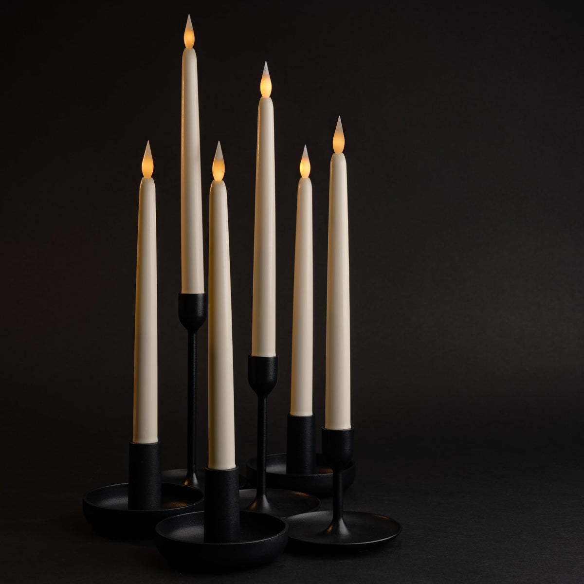 WYZworks 36 Pack, 11" LED Flameless Ivory Taper Flickering Candles Lights, Clickable On/Off Button, Battery Operated Electric Long Tall Candlesticks for Holiday Christmas Candelabra Wedding Window