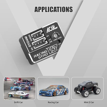 AGFRC Upgraded Mini Z Gyros - Mini Gyros for Drifting Mini-Z Car/Full Aluminum 4Gram Precision RC Gyro Set for Competition Grade RC Drifting (GY04M V3.5)