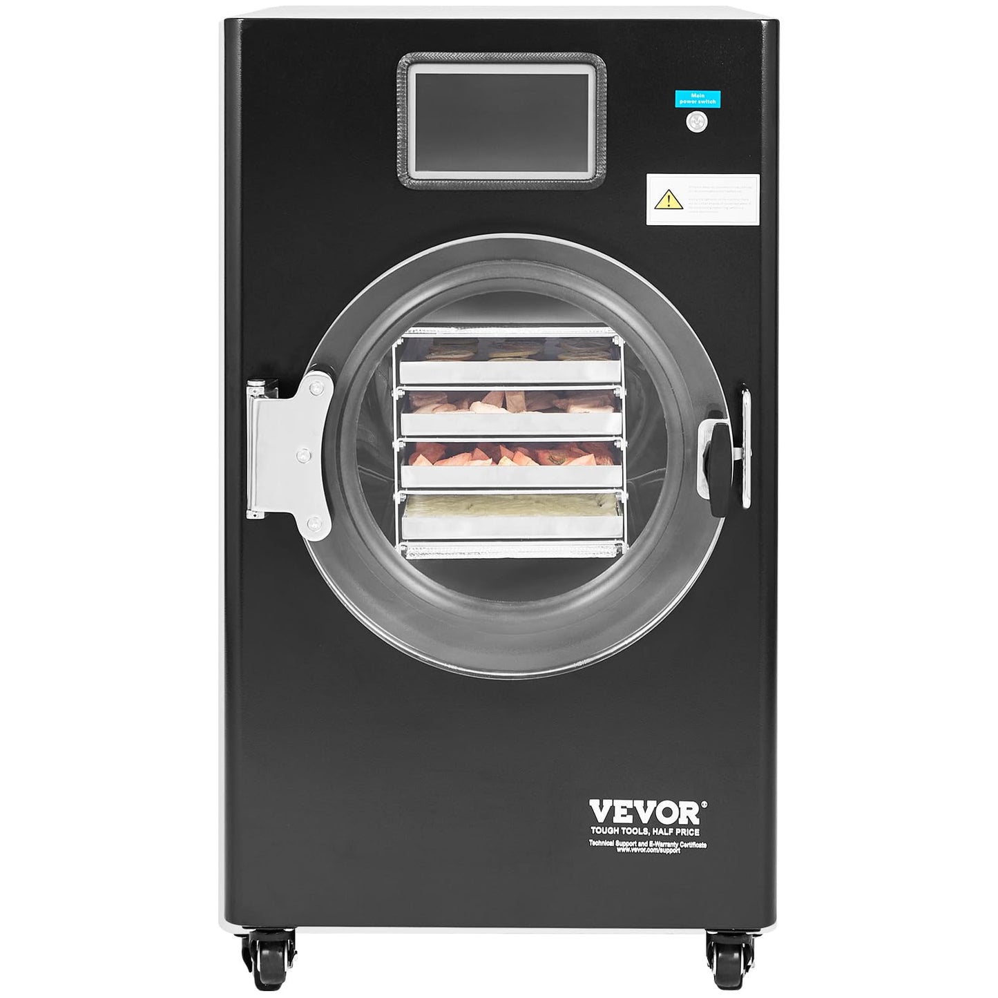 VEVOR Vacuum Freeze Dryer Machine, 8.8-13.2 LBS/Batch Food Freeze Drying Machine with 4-Layer Trays, Vacuum Pump, Adjustable Timer and Temperature Control, for Fruits Vegetables Meat, Black