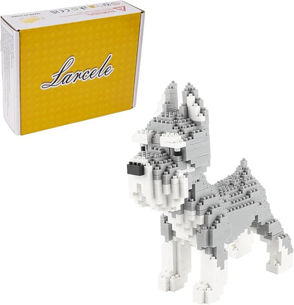 Larcele Dog Micro Building Blocks Pet Mini Building Toy Bricks880 Pieces KLJM-02 (Schnauzer)