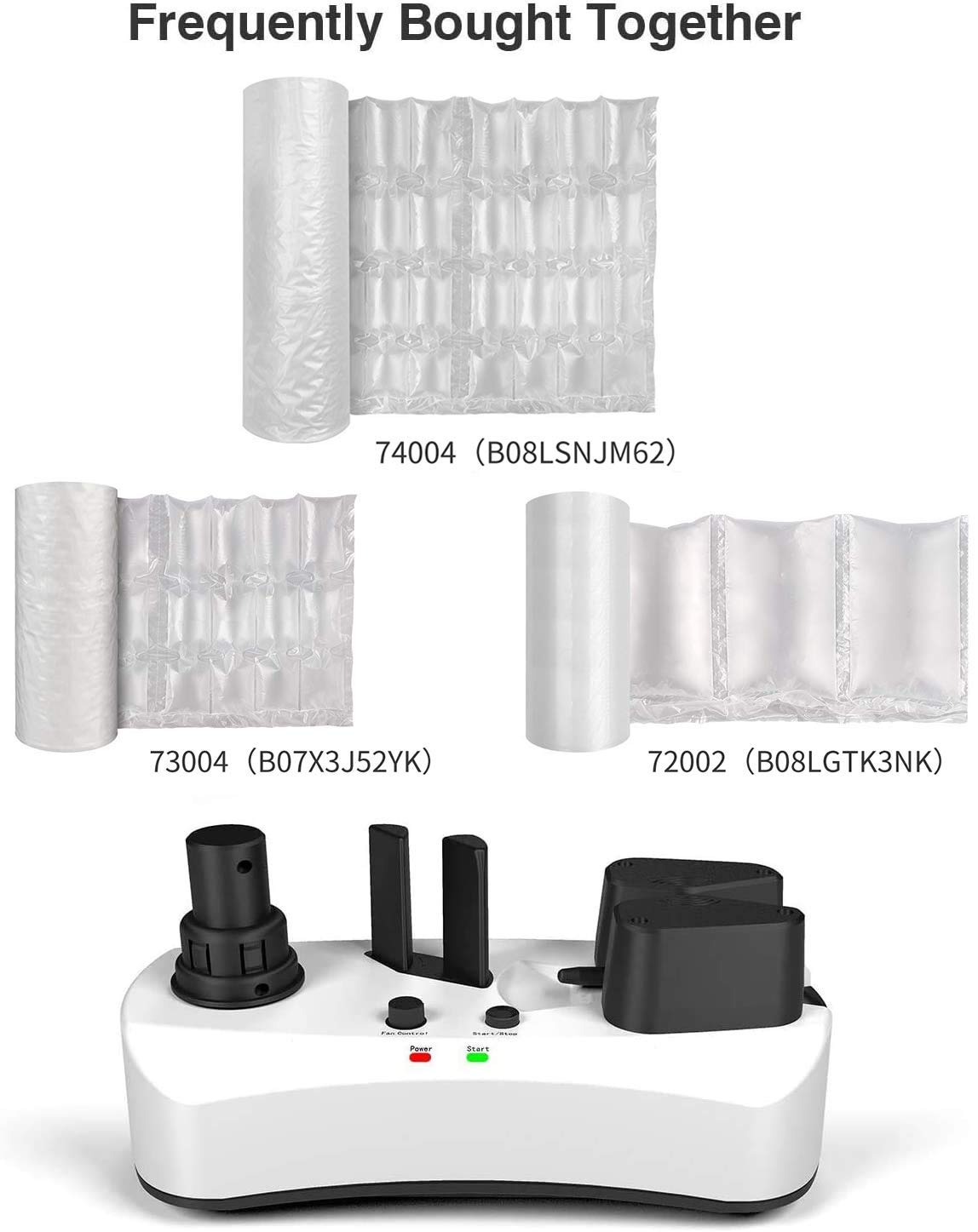YE300 Air Cushion Machine 110V Air Pillows Maker Air Pillow Machine Portable Inflatable Packaging Air Bag Making Machine + 100m Free Test Film Roll,White,ACM-220
