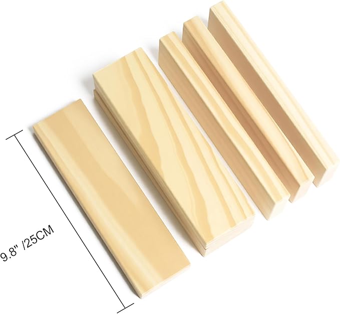 Jumbo 42 Pcs Medium Wooden Building Blocks for KidsNatural Pine Construction Toy - 9.8 in Large Building Planks for Fast &amp Satisfying STEM Play Sensory Motor Skills Family Game Night (20lbs)