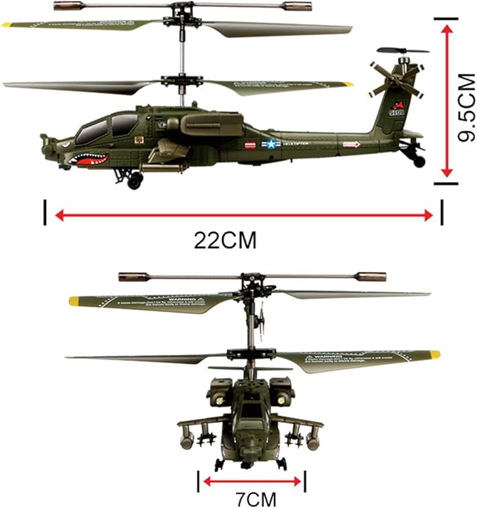 POCO DIVO Apache AH-64 Helicopter RC Flight Infrared 3CH AH64 S109 Gyro Military Aircraft Model S109G