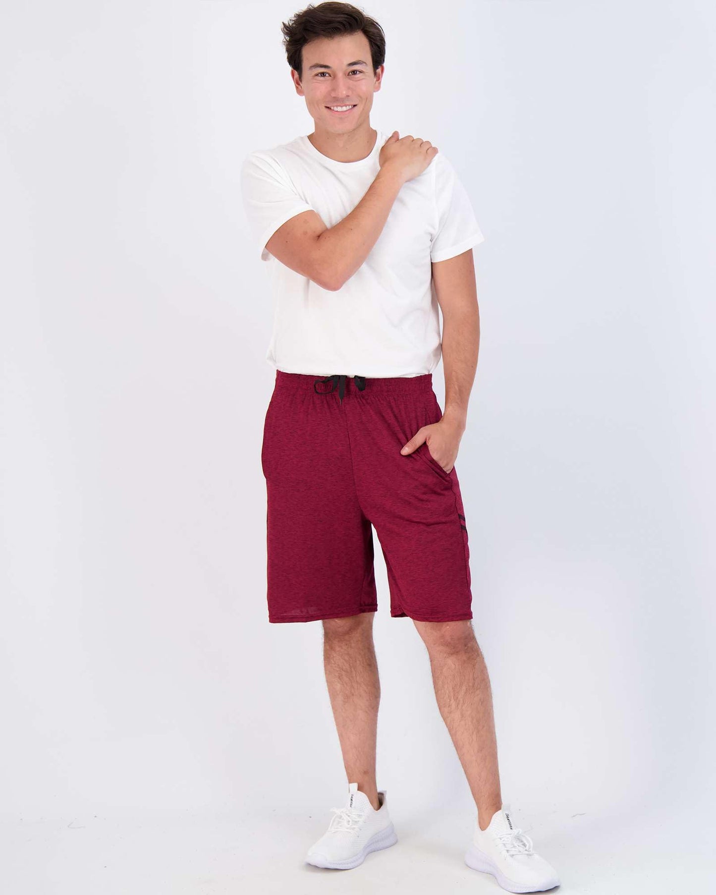 Real Essentials Men’s 5 Pack: 9" Dry-Fit Shorts – Athletic Gym, Workout, Basketball, Running, Casual Lounge Active Pockets, Set 6, L