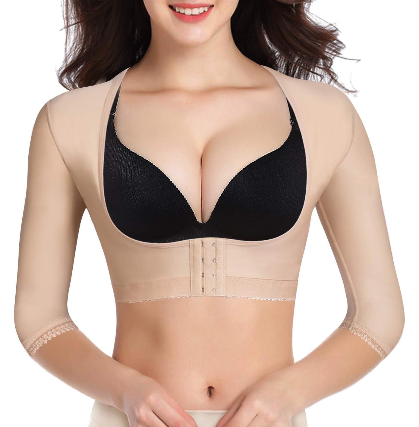 BRABIC Upper Arm Shaper Post Surgical Slimmer Compression Sleeves Posture Corrector Tops Shapewear for Women