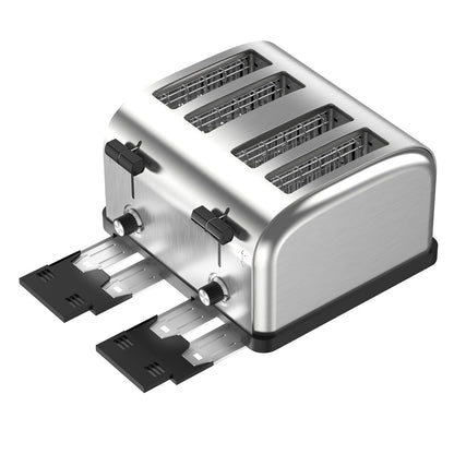 Tanxinxin Commercial Grade Toaster 4 Slice 225 pcs/Hour 1800W Industrial Toasters Wide Slot 6-Settings Stainless Steel Heavy Duty for Restaurant Bagels,muffin,Tray, Bread, Breakfast, Texas Toast