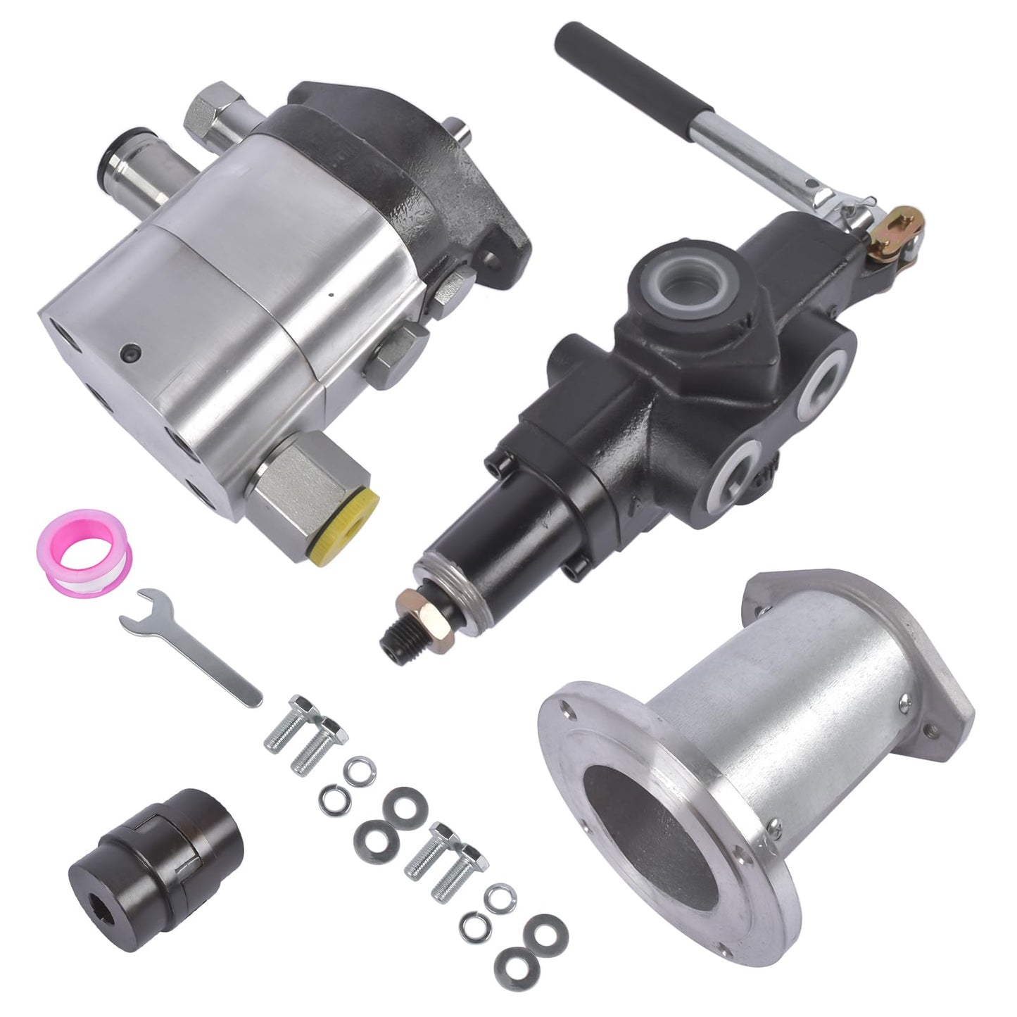 Mixizap Hydraulic Log Splitter Pump Kit, 22GPM 2 Stage Hydraulic Gear Pump, 4000PSI Aluminum, 3/4'' NPT Outlet, 3600 RPM, with Valve Coupling Mounting Base, for Small Engine Log Splitter