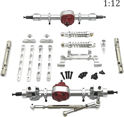 RC Car Upgrade Parts Front and Rear Assembly Kits Metal for MN82 LC79 MN78 1/12 Scale RC Hobby Car Argent