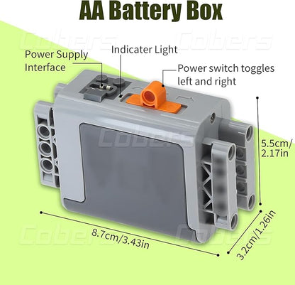 44Pcs Power-Function Kits Set M/L/XL Servo-Train-Motor-Set Compatible with Major Brand Technic-Parts Pieces IR Receiver Adjustable Speed Remote-Control AA/AAA Battery Box Light Switch