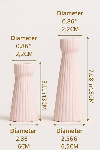 SCBLOOM Taper Candle Holders for Candlesticks Ceramic Candle Stick Candle Holder- Set of 2 Decorative Candle Stand for Wedding Decor,Dinner Party and Table Centerpieces,Housewarming Gift Pink
