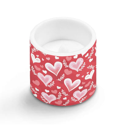 Merkmak Flickering Flameless Candles with Remote Battery Operated Candles with Timer Valentine's Day Red Heart Leaves Print LED Pillar Tea Lights for Indoor Outdoor Banquet Wedding Home Decor