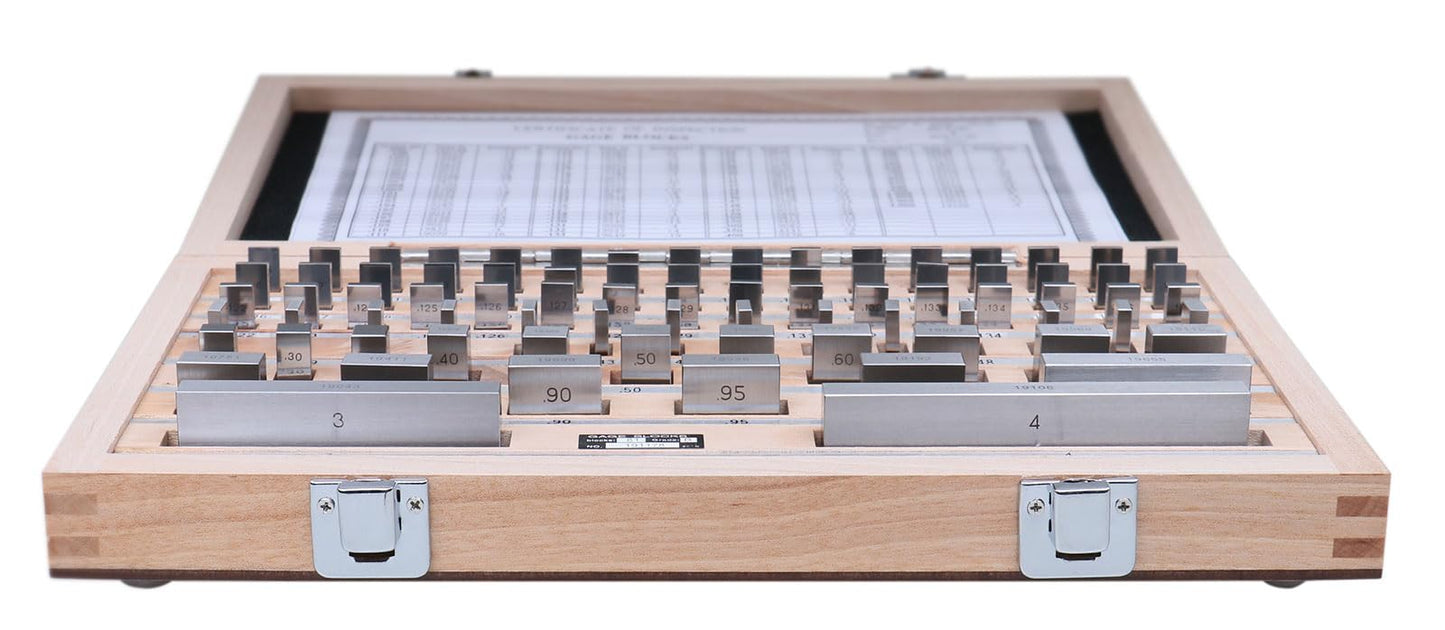 Accusize Industrial Tools Precision 81-Piece Steel Gauge Block Set, Grade B Accuracy, Corrosion-Resistant, P900-S581