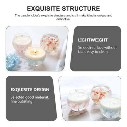 SEWACC 2pcs Glass Tealight Candle Holder Round Clear Votive Candle Holders for Table Centerpieces Wedding Party Decoration