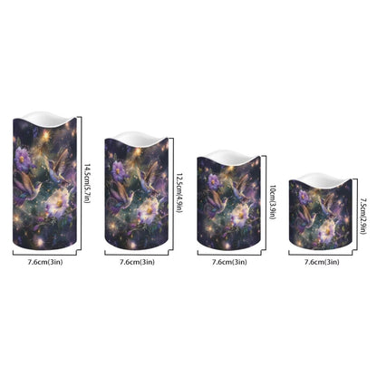 Ystardream LED Candle Set of 4 with Remote Control, Multicolor, Modern, Battery Operated, Tabletop, Indoor, 4/8H Timer, 12 Colors, 5.7 Inches Tall