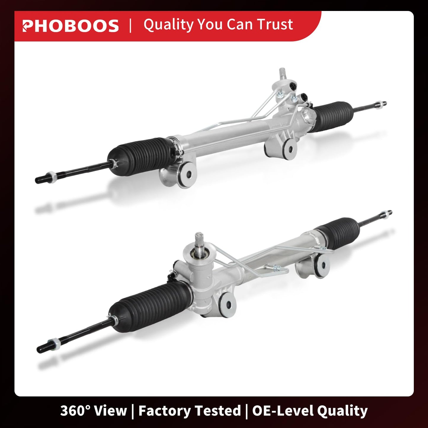 PHOBOOS Hydraulic Power Steering Rack and Pinion Assembly Compatible with Chevrolet Silverado 1500 & GMC Sierra 1500 Classic, 1999-2007, New Unit, Leak-proof, Direct Bolt-On Fit, Ref. 97-1000