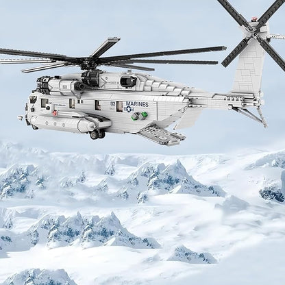 Military Helicopter Building Block Toy 1/35 Ch-53E Building Set Fighter Jet Airplane Toy Model for Teenagers and Adults(2192 Pieces)