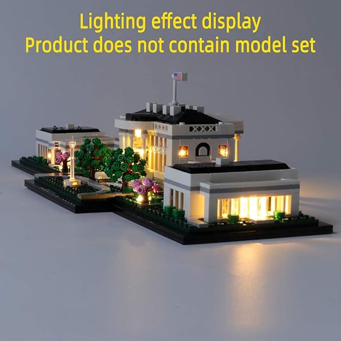 LED Light Kit for The White House - Compatible with Lego Architecture Collection 21054 Building Blocks Model (Model Set Not Included)