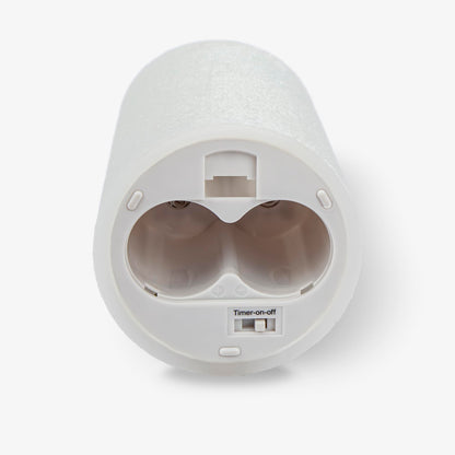 Luminara Glitter Flameless Candle Pillar (White, 3.5" x 7")