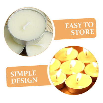 OUNONA 100pcs Tealight Candles Scented Round Tealight Candles for Weddings Parties and Home Decor Long Burning Safe and Smokeless Aromatherapy