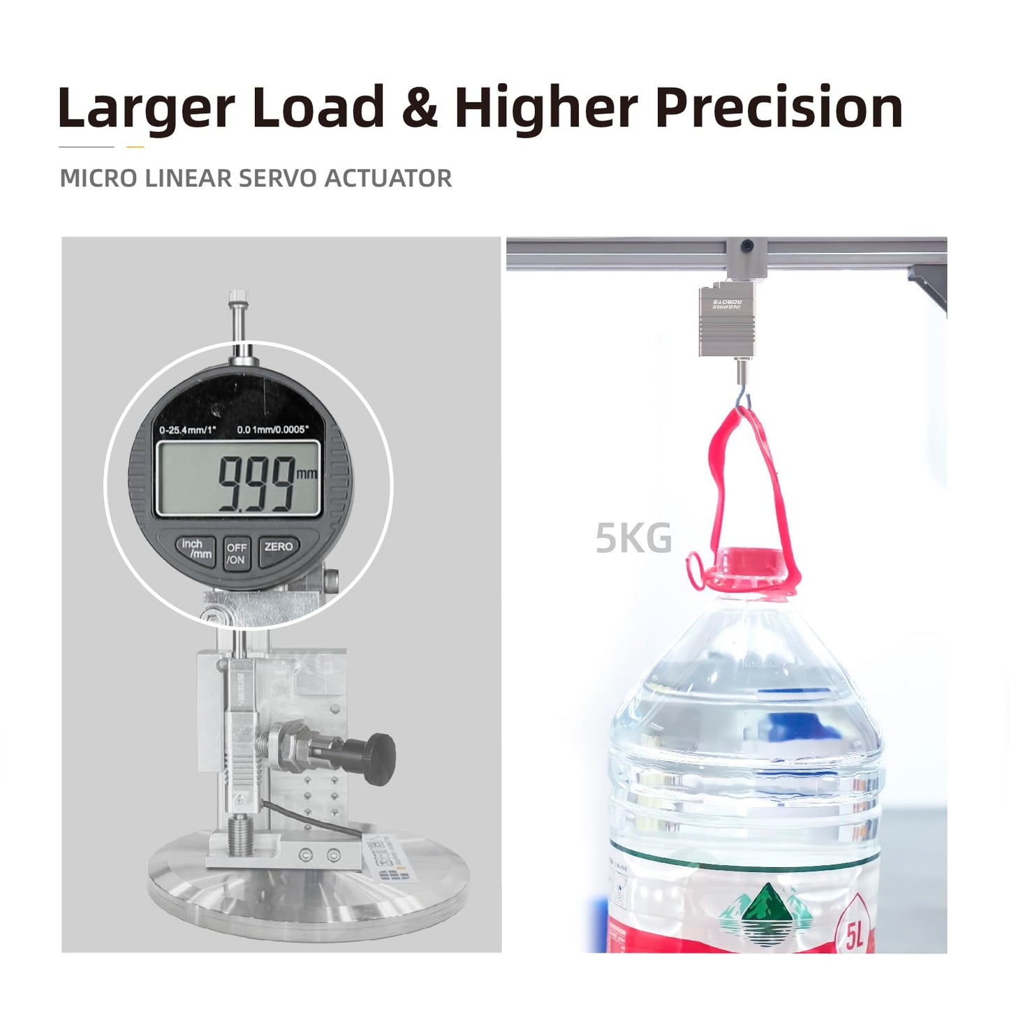 INSPIRE ROBOTS LAS High Precision Micro Linear Servo Actuator,Stroke 10mm,Force 7.9lbs(35N), Drive&Control Integrated| for Robotics,Industrial Automation,Biomedical Instrument,Education|LAS10-081D