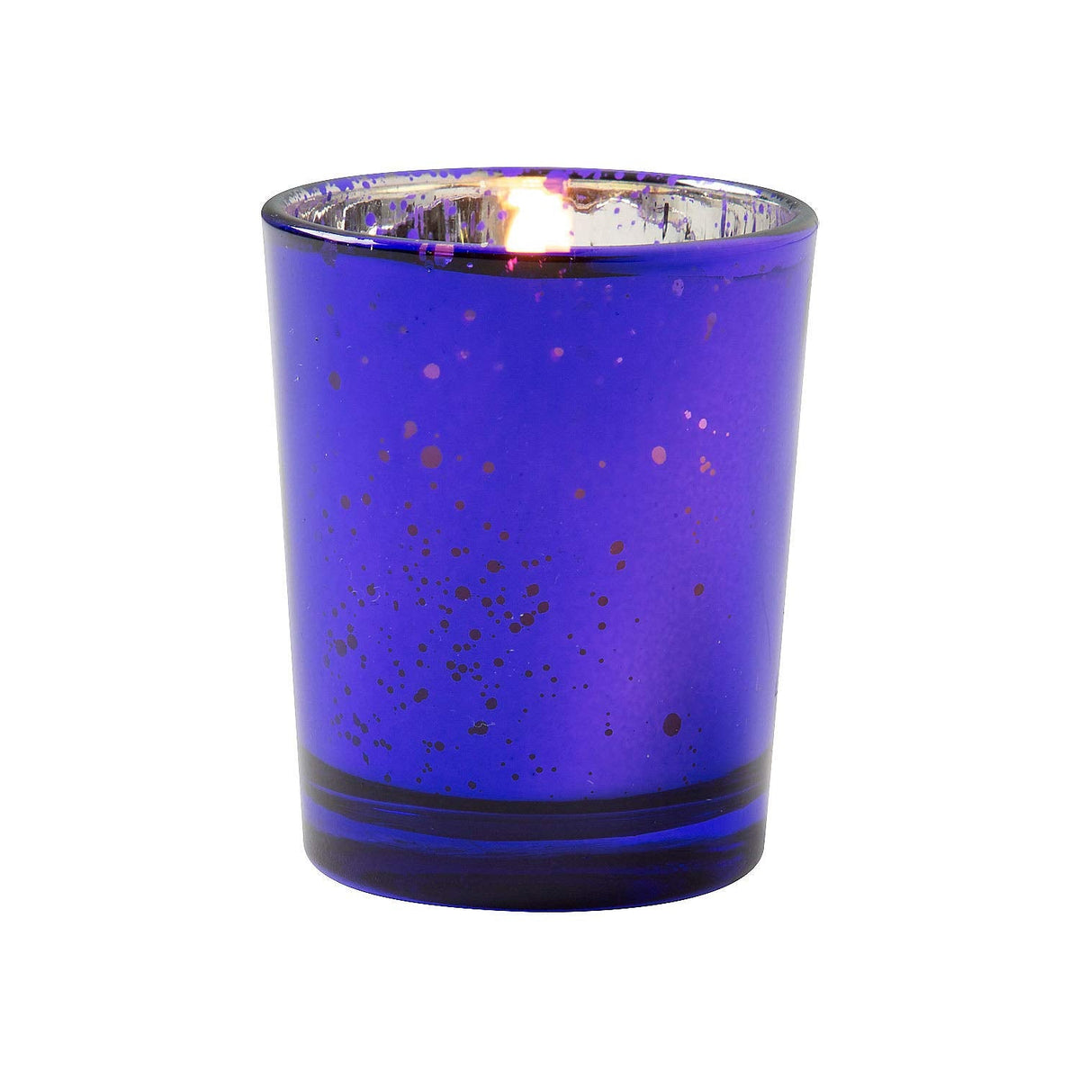 Fun Express Purple Mercury Glass Votive Holders - Elegant Shiny Glass Candles Holders for Home Decor Parties Weddings and Special Occasions - Perfect for Creating a Warm Ambiance - Set of 12 Pieces