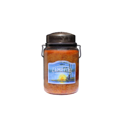 McCall’s Candles | Campfire | 26 oz Scented Candle | USA-Poured | Vintage Rustic Jar with Carrying Handle | Smoky Cedar, Birch & Oak with Cinnamon & Patchouli Fragrance